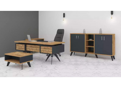 Velký pracovní kout Nastavení kancelářské nábytek Psací stůl Komoda Stůl