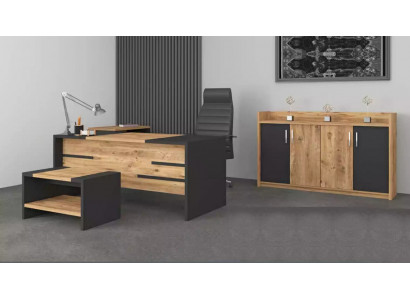 Kancelářský nábytek Sada kancelářského nábytku Psací stůl Skříň Styl Moderní Nový 4 ks.