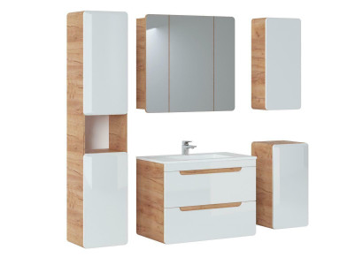 Design koupelnový nábytek Koupelna 5dílná sada skříň osvětlení