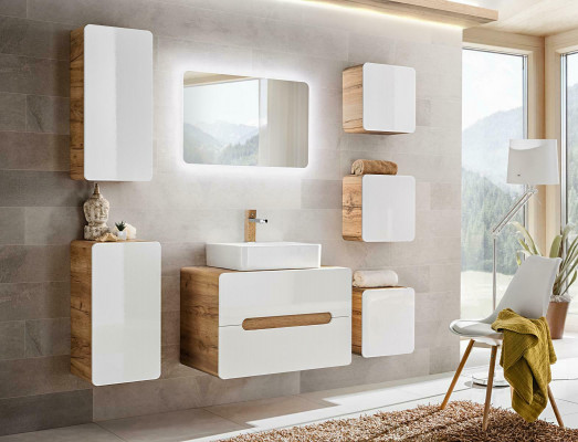 Design koupelnový nábytek koupelna 7 dílná sestava skříň umyvadlo