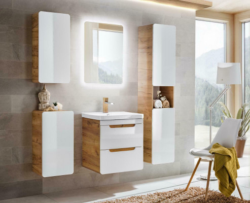 Design koupelna koupelnový nábytek 5dílná sada skříň umyvadlo