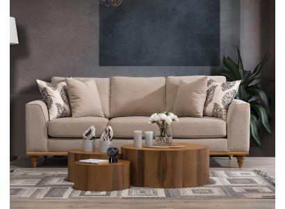 Pohovka třímístná obývací pokoj Design Moderní Nábytek Luxus Beige Pohovky