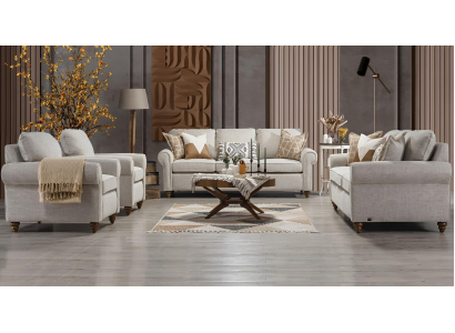 Obývací souprava Sofagarnitur Modern Design Nábytek 2x Pohovka třísedadla 2x Křeslo