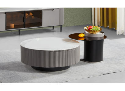 Kruhový set 2x konferenční stolky designový obývací pokoj