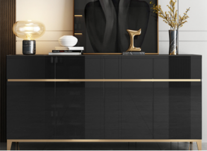 Vitrína Luxus Skříň Regál Dřevo Bufet Obývací pokoj Moderní Designér