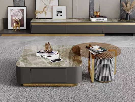 Obývací pokoj Nábytek Luxus Šedá Konferenční stolek Design Stůl Kávové Stoly Nový