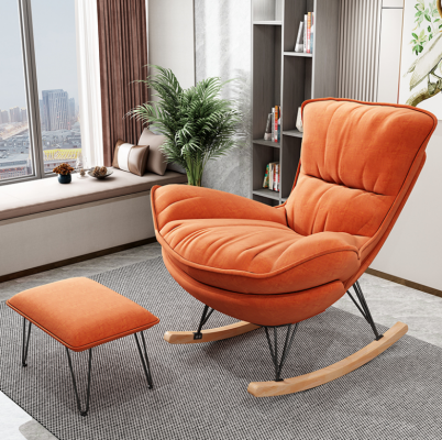 Křeslo Design Relax Orange Textil Obývací pokoj Potah Luxus Jediné místo