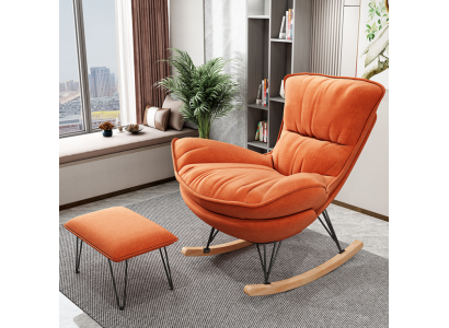 Křeslo Design Relax Orange Textil Obývací pokoj Potah Luxus Jediné místo
