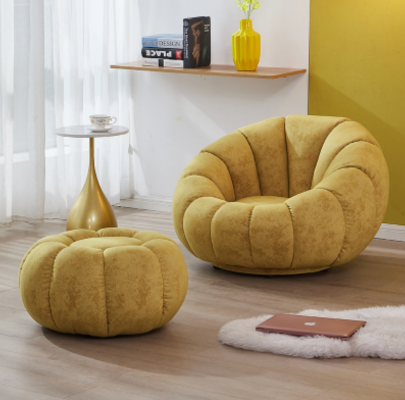 Nábytek Sedadlo Moderní Design Obývací Pokoj Žlutý Luxusní Čalounění Nový