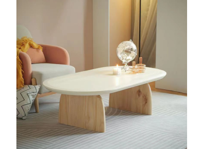 Konferenční stůl Stůl Konferenční stolek Obývací pokoj Dřevo Moderní Luxus Beige Nový