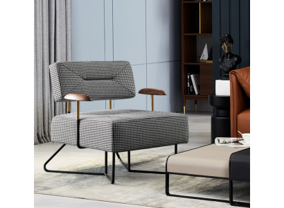 Křeslo židle čalounění televizní textil dřevo tkanina design salonek klub relax
