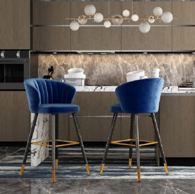Barový stolička Modrý Samet Design Bary Stoličky Bar Nový