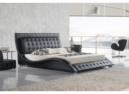 Postel Manželská postel černá Postel s polstrováním Moderní ložnice 180x200