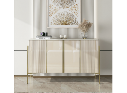 Komoda Moderní Dřevo Obývací Pokoj Nábytek Skříň Luxus Beige