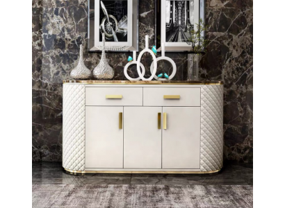 Komoda Design Dřevo Skříň Luxusový Kredenc Bílý Nový