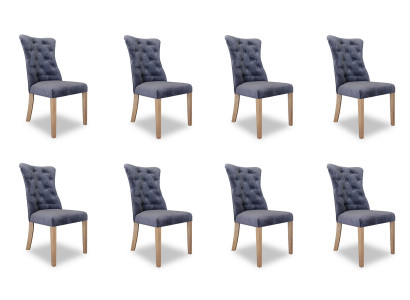 8x židle židle čalounění design Chesterfield set křesel kompletní