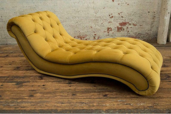 Chesterfield Dlouhá pohovka Chaiselongue Ležadlo Chaise Club Relax Lehnout si Kožený.