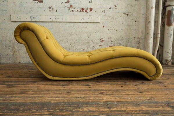 Chesterfield Dlouhá pohovka Chaiselongue Ležadlo Chaise Club Relax Lehnout si Kožený.