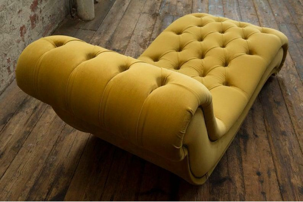 Chesterfield Dlouhá pohovka Chaiselongue Ležadlo Chaise Club Relax Lehnout si Kožený.