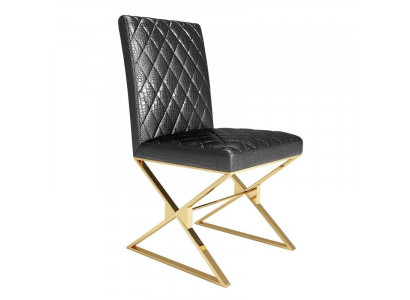 Designer židle Set skupina 4x židle polstrovaná sada jídelního pokoje ze kůže