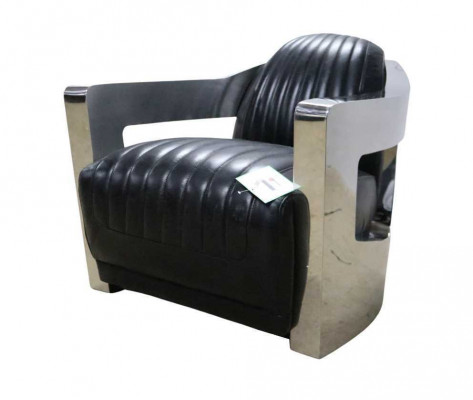 Křeslo z kůže Aviator Club Art Deco koktejlové křeslo televizní křeslo nové