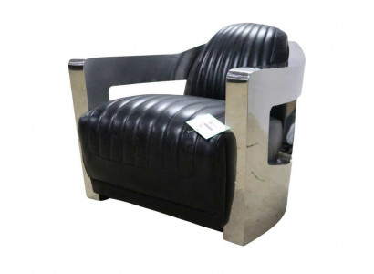 Křeslo z kůže Aviator Club Art Deco koktejlové křeslo televizní křeslo nové