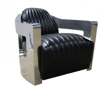 Křeslo z kůže Aviator Club Art Deco koktejlové křeslo televizní křeslo nové