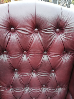Křeslo Ušák Chesterfield Židle Sedadlo Čalounění Pohovka Lounge Pravá kůže Nové!