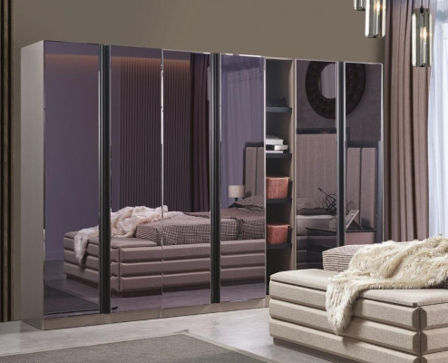 Moderní šatní skříň nábytek ložnice luxus šedá skříň skříně