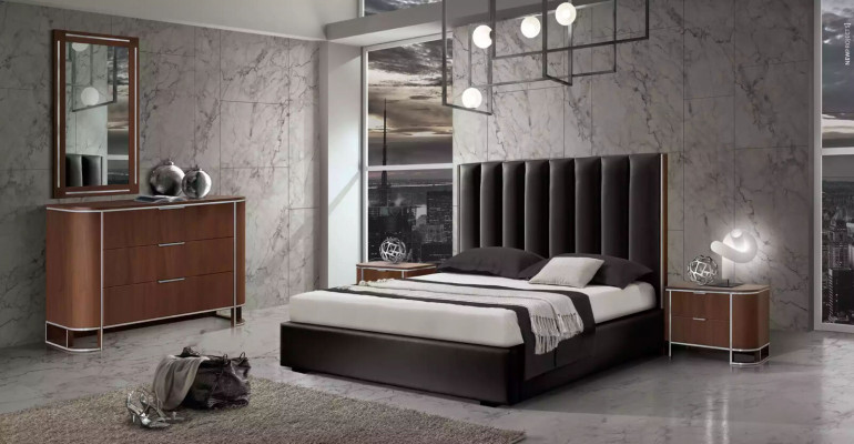 Postel noční stolek 2x Luxus ložnice set Kompletní pokoj nábytek Nový