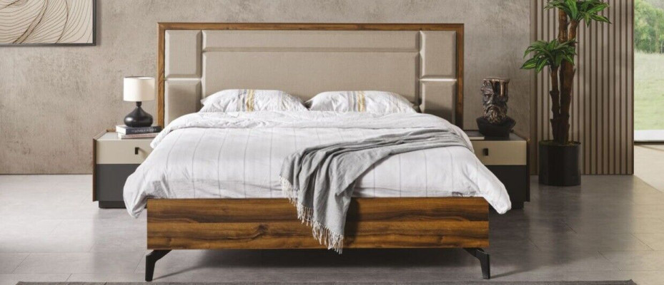 Postel noční stolek šatní skříň 4 dílná ložnice sada Design Moderní Luxus