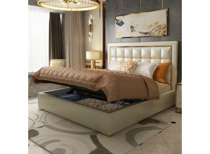 Postel Polstrový Design Luxus Dvojlůžkové Šedé 180x200cm Ložnice Kožený Hotel