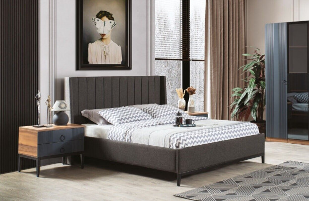 Design ložnice set luxus moderní nábytek set postel a 2x noční stolky