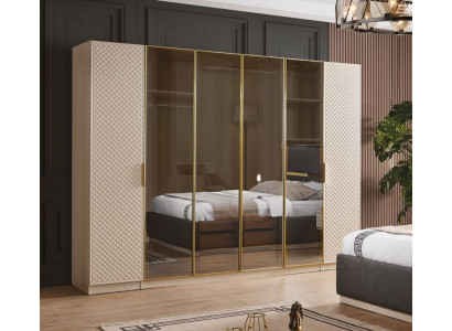 Elegantní šatní skříň v ložnici luxusní dřevěný nábytek skříně skříň