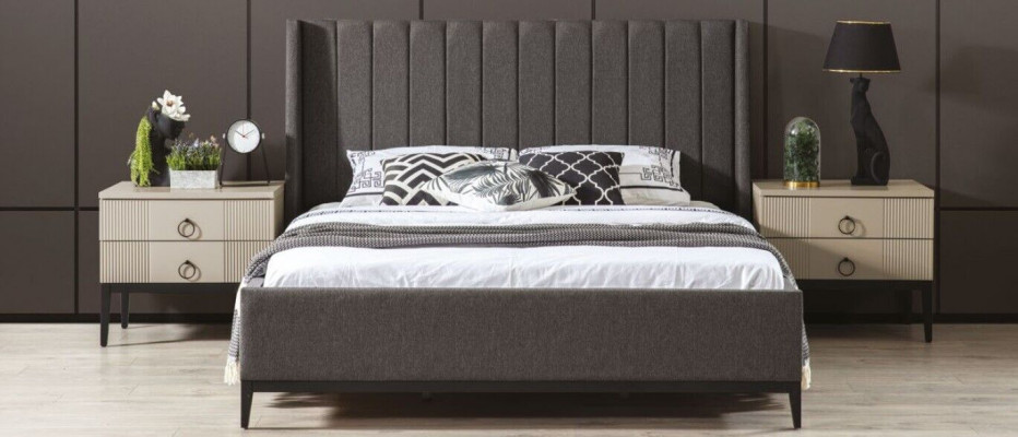 Ložnice Sada postel 2x noční stolky šatník moderní nábytek 4 kusy
