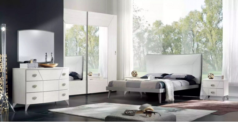 Ložnice Set Komoda Zrcadlo Luxus Kompletní bílé Sideboard 2 kusy