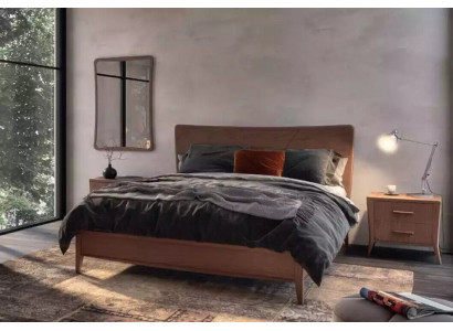 Ložnice Set Luxusní postel 2x noční stolky design nový hnědý 3dílný Moderní