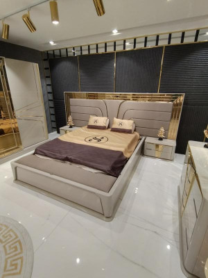 Ložnice Set Luxus kompletní postel + 2x noční stolky 3ks. Moderní Set Nový