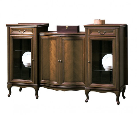 Klasická XXL komoda Sideboard dřevěná antik styl skříň výložka