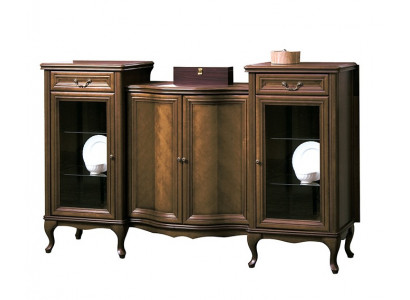 Klasická XXL komoda Sideboard dřevěná antik styl skříň výložka