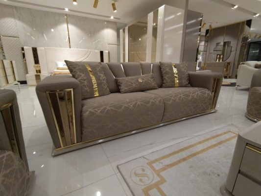 Pohovka 3místná látková dřevěná moderní pohovka potahová pohovka design luxus nová pohovka.