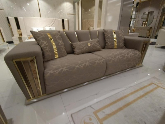 Pohovka 3místná látková dřevěná moderní pohovka potahová pohovka design luxus nová pohovka.