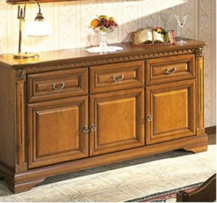 Obývací pokoj Set 4 dílný Komoda Vitrína Sideboard Koloniální styl Obývací stěna
