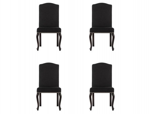 4x Sada polstrových křesel designu s potahem, textilní sedadla kompletní set