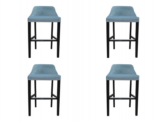 4x Návrh Chesterfield Bar Stolička výška židle Set Potahy židlí Komplet