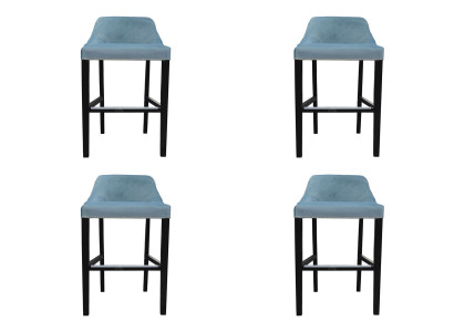 4x Návrh Chesterfield Bar Stolička výška židle Set Potahy židlí Komplet
