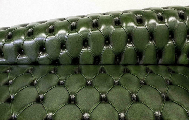 Chaiselongue Chesterfield Sofa Zelená Pohovka Ležící Ottomane Recamiere Kůže Chiase