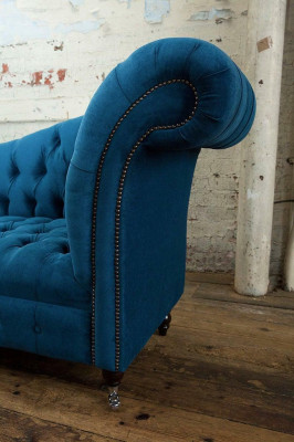 Chaiselongue Bank Sitz Liege Loung Barock Rokoko Jugendstil klassisch Blaue Neu