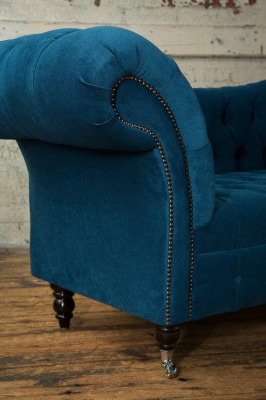 Chaiselongue Bank Sitz Liege Loung Barock Rokoko Jugendstil klassisch Blaue Neu