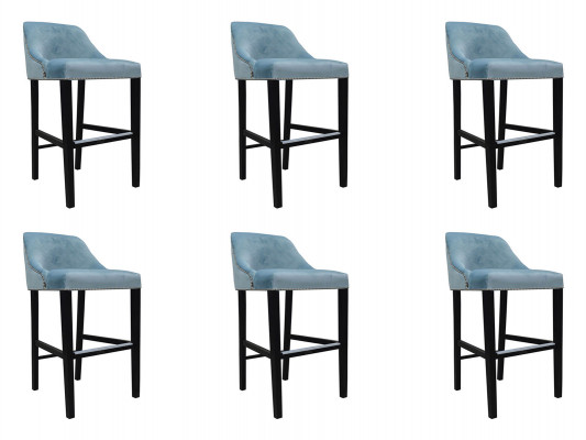 6x Kompletní sada designové židle baru barový stolička Garnitury židlí
